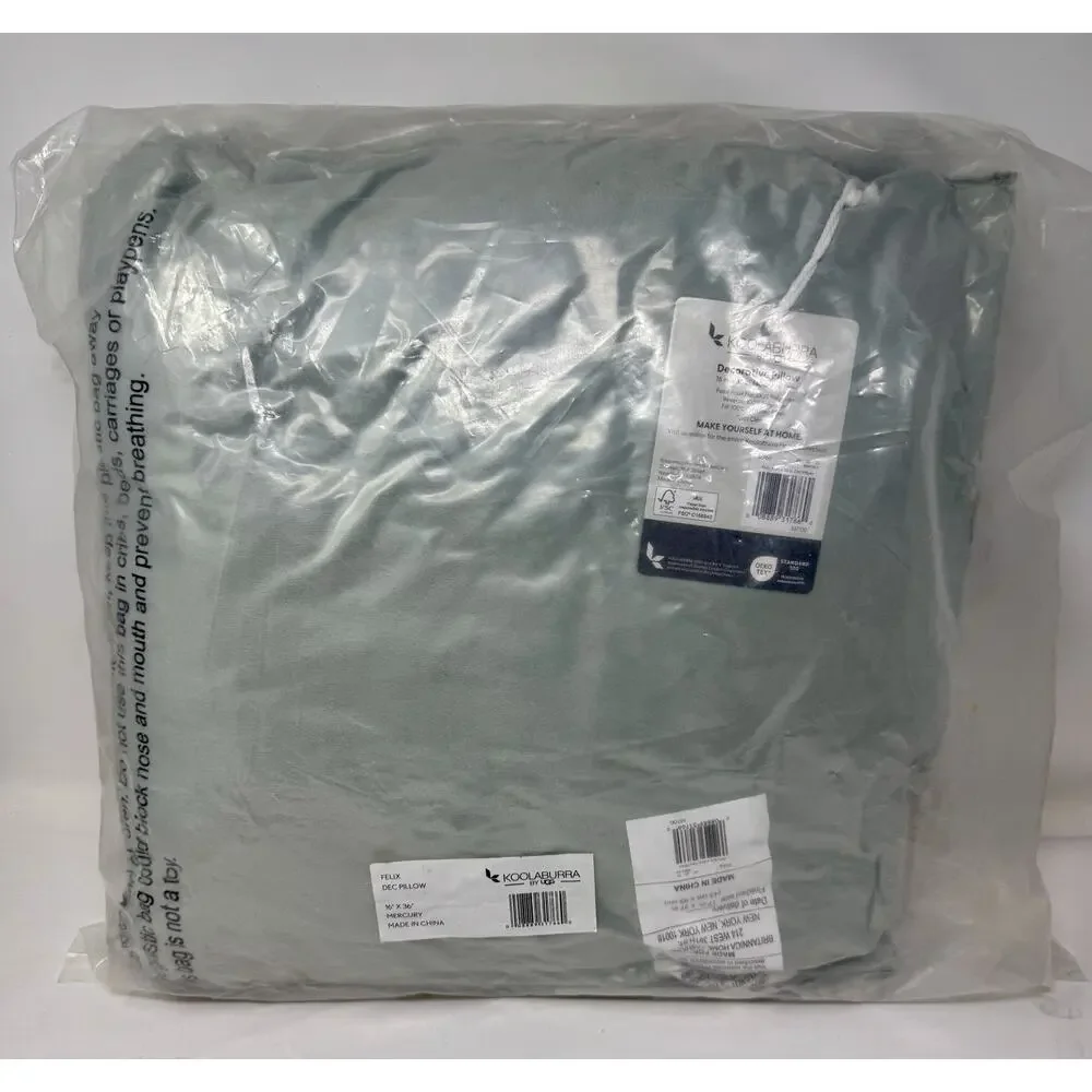 Koolaburra by UGG Felix Decorative Pillow 16x36 Mercury Faux Fur Lumbar